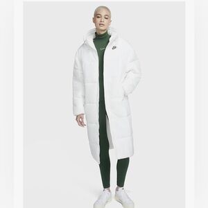 Nike Women's Long White Puffer Jacket